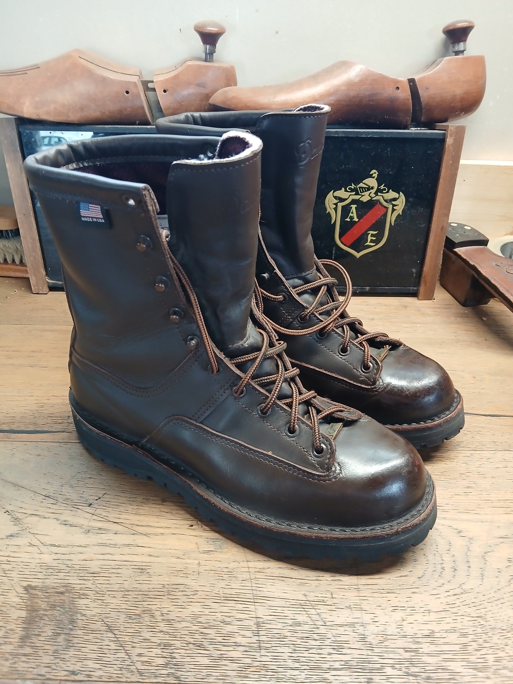 Danner Hood Brown Leather Winter Men's Lace-Up Work Boots